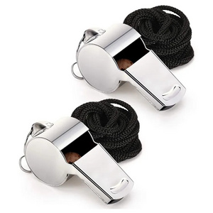 Stainless Steel Sports Whistles with Lanyard Loud Crisp Sound Whistles Bulk Great for Referees Officials