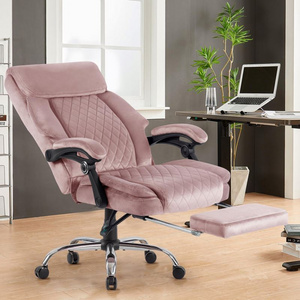 Velvet Office Adjustable High Back Lumbar Support Wheels Comfortable Executive computer Home Chair with arms