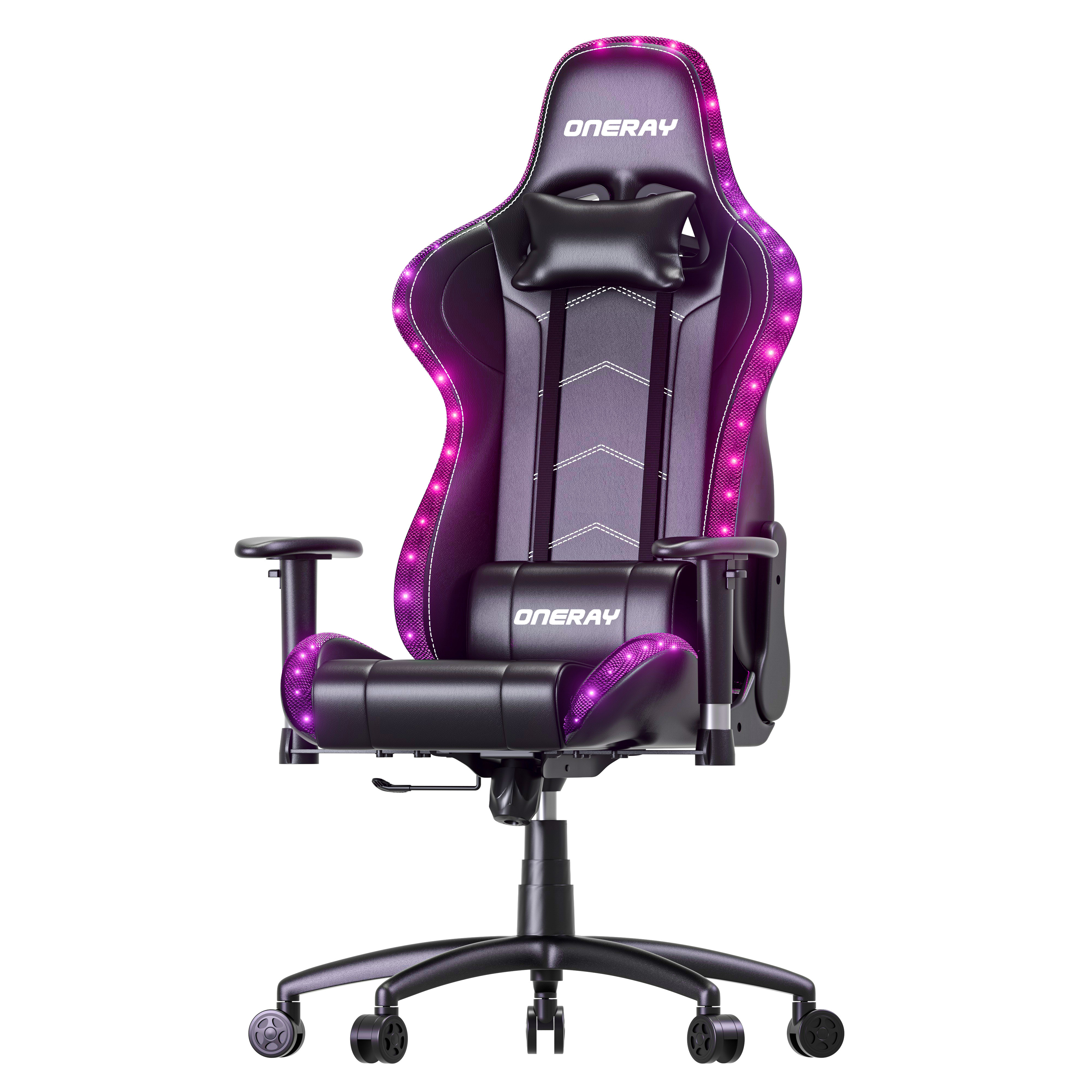 ONERAY RGB GAME High Back Computer gamer chair rgb PU Desk Chair Ergonomic office chair with LED light