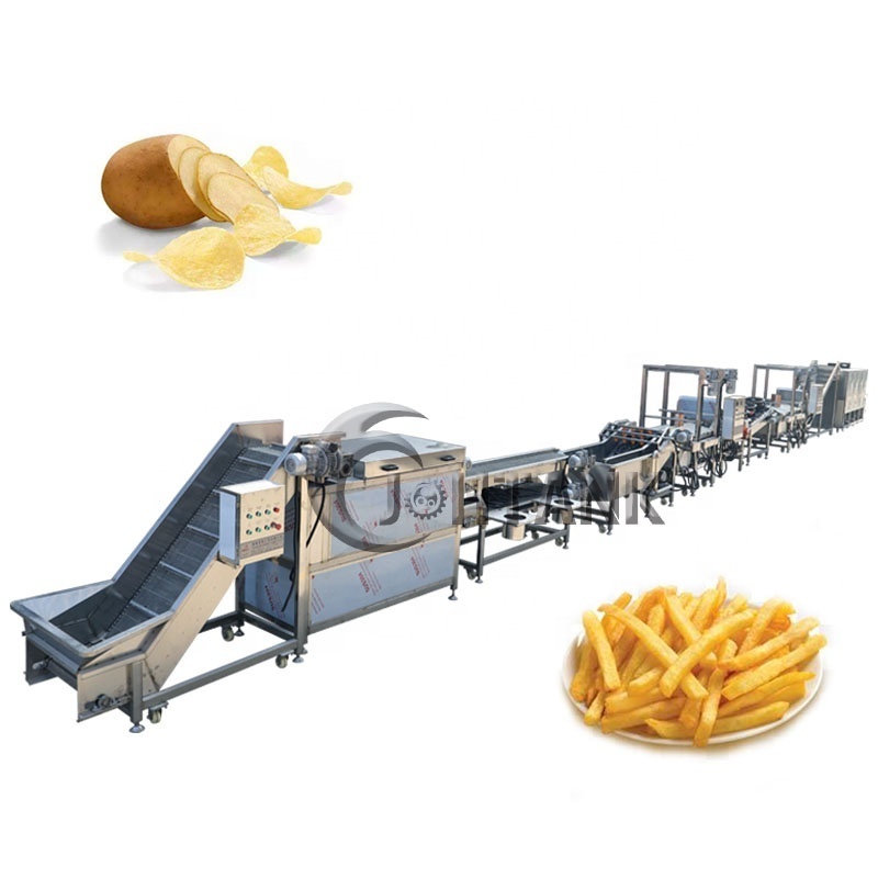 400kg/h 600kg/h Automatic Potato Chips Making Machine Frozen French Fries Production Line