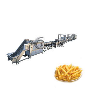 Fully Automatic Potato Chips Making Machinery Plantain Frites Surgeler Processing Plant Frozen French Fries Production Line