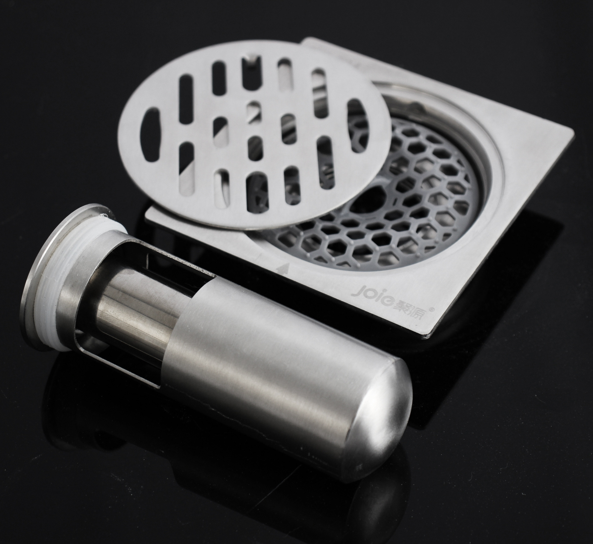 Stainless Steel 4 INCH Bathroom Shower Anti-odor Floor Drain Deep Water Sealing Core Square Floor Drain