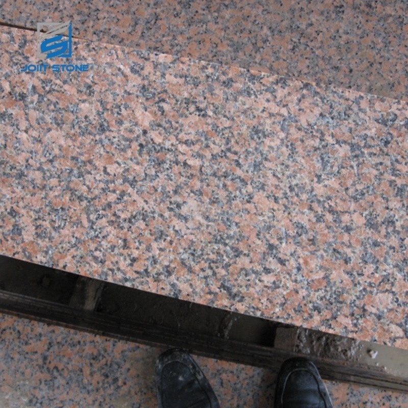 Flamed G562 Maple Red Granite Step With Bullnose Edge