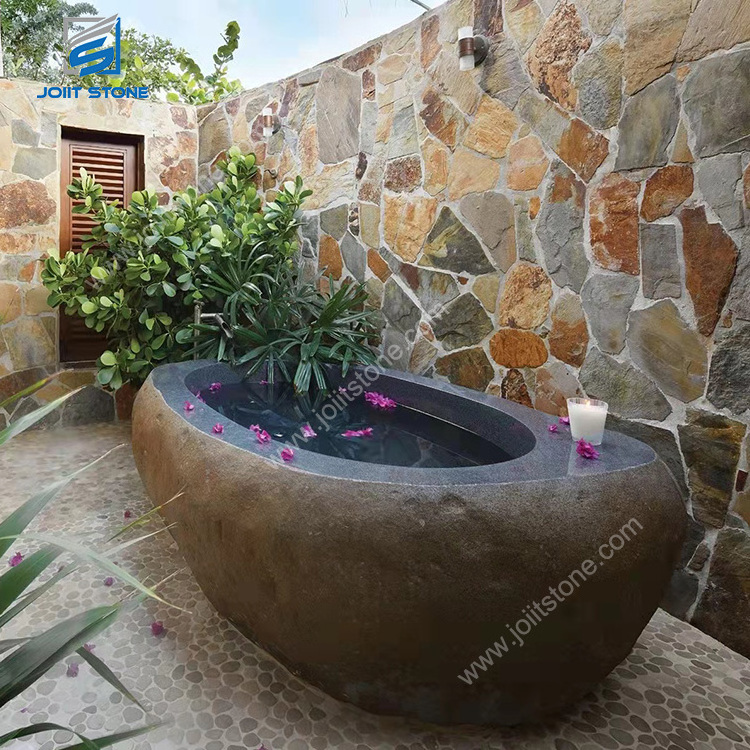 Custom Design Luxury Natural Stone Outdoor Tub Bathroom Bathtub