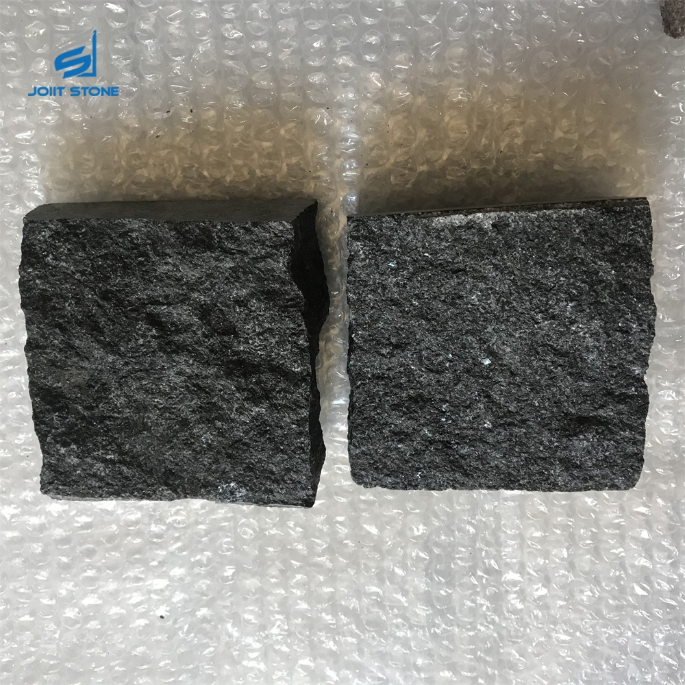 Cheap Split Face Stones Dark Grey Stone Granite Paving Stone Cubes