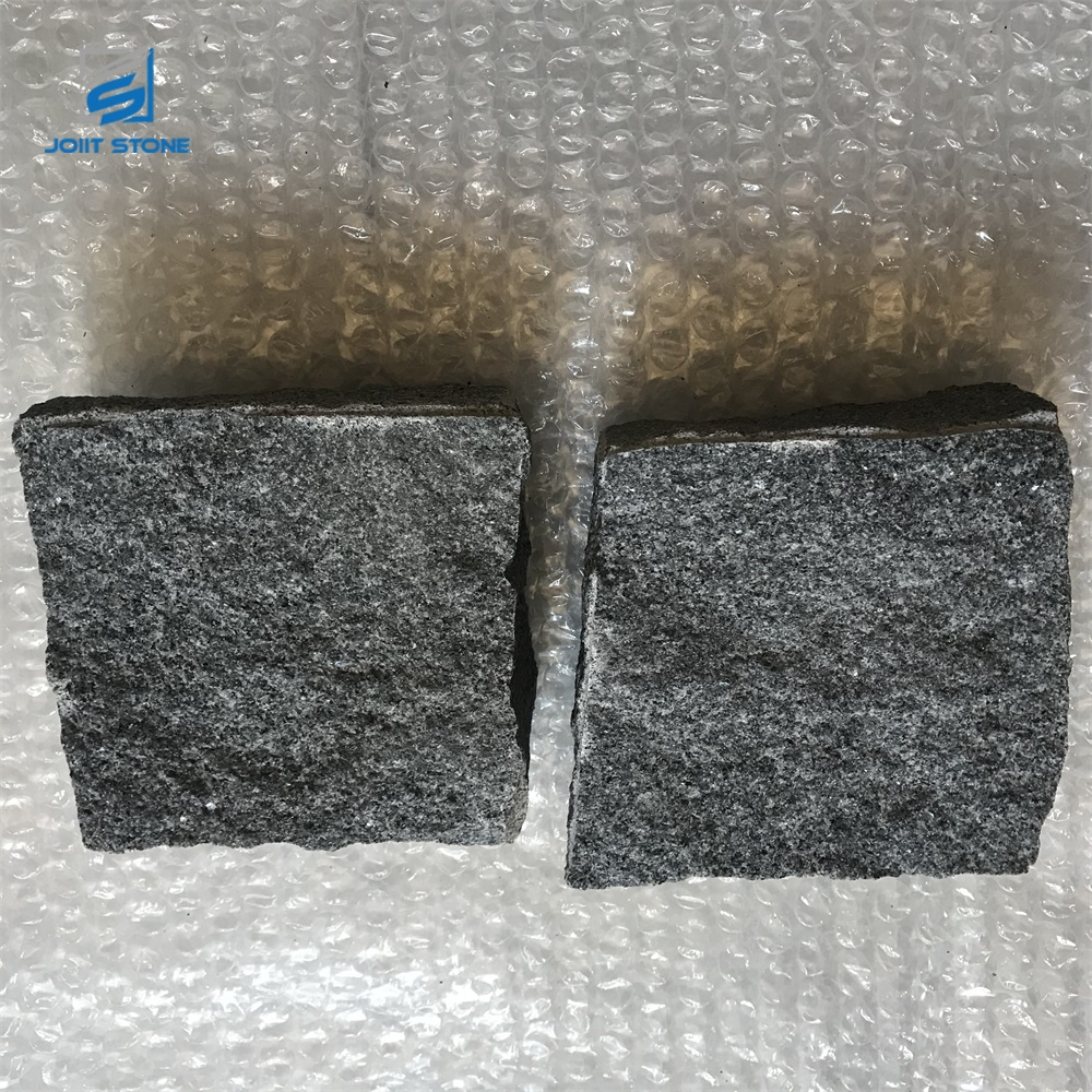 Cheap Split Face Stones Dark Grey Stone Granite Paving Stone Cubes