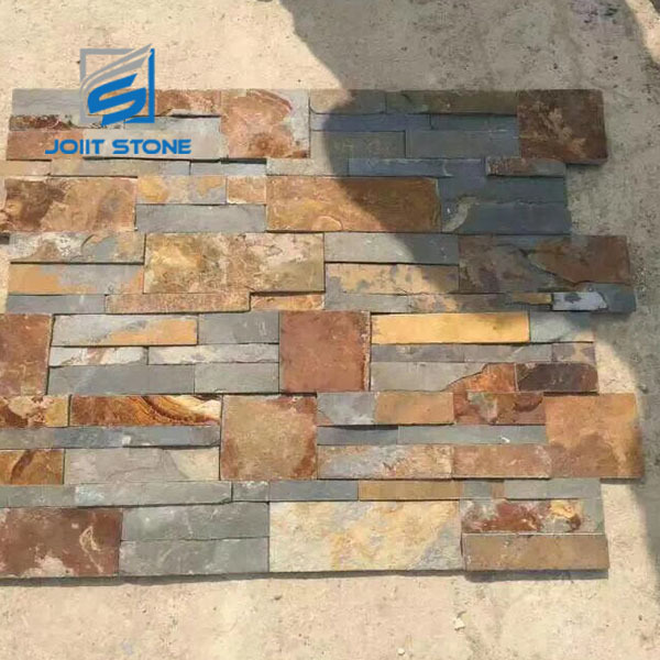 18x35 Natural Rusty Slate Stacked Stone Panel For TV Feature Wall