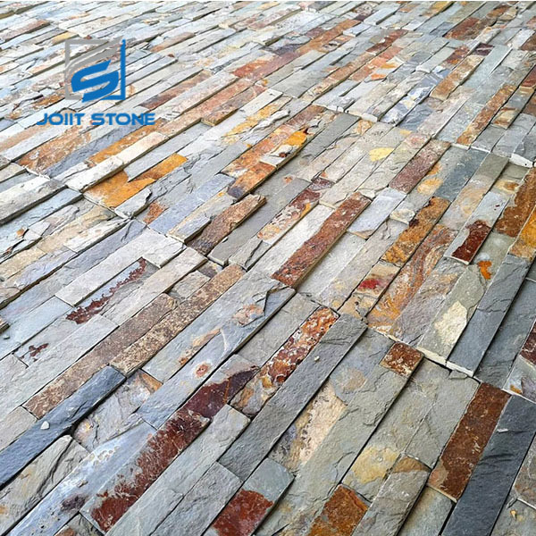 18x35 Natural Rusty Slate Stacked Stone Panel For TV Feature Wall