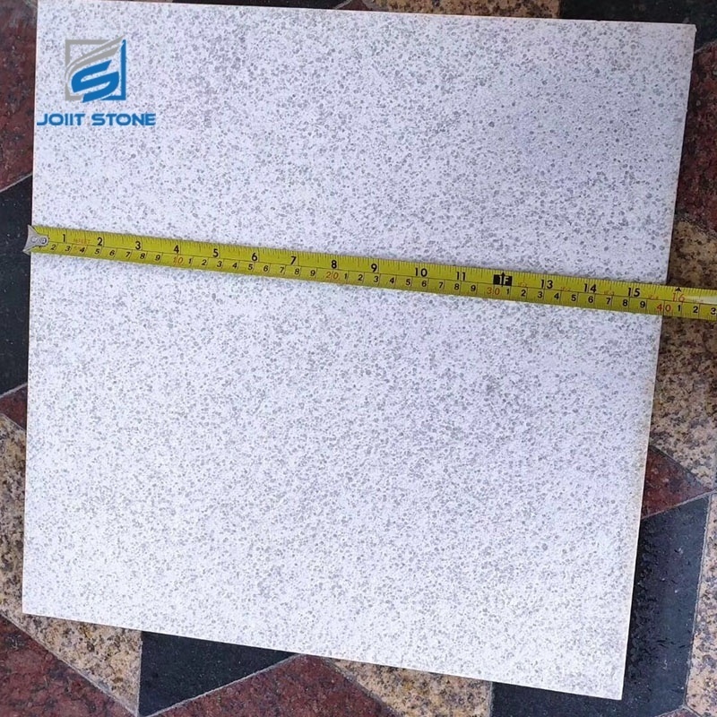 China White Color Floor Wall Construction Flamed Surface Exterior Granite Tile