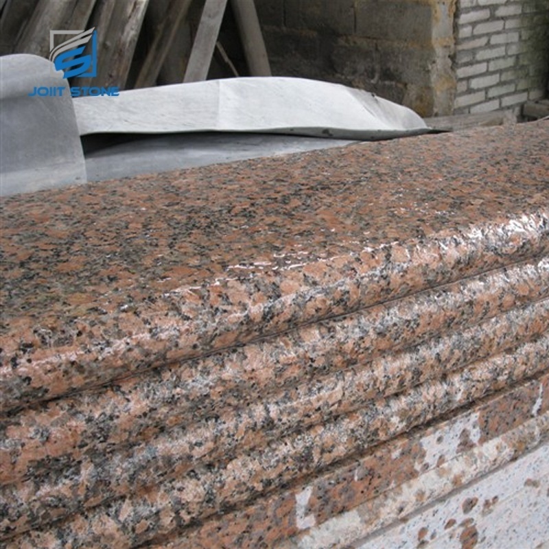 Flamed G562 Maple Red Granite Step With Bullnose Edge