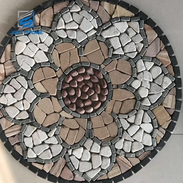 Good Price Paver White Black Stone Slate Panda Mosaic Medallions