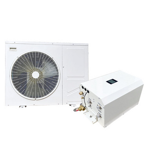 9Kw split DC inverter Heat Pump for Air to Water Heating and cooling used in Hotels offices Showering Sauna Spa