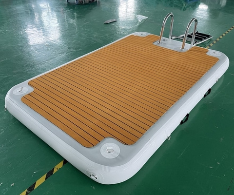 Inflatable floating docks pontoon customizable swimming starting platform with ladder inflatable yacht dock