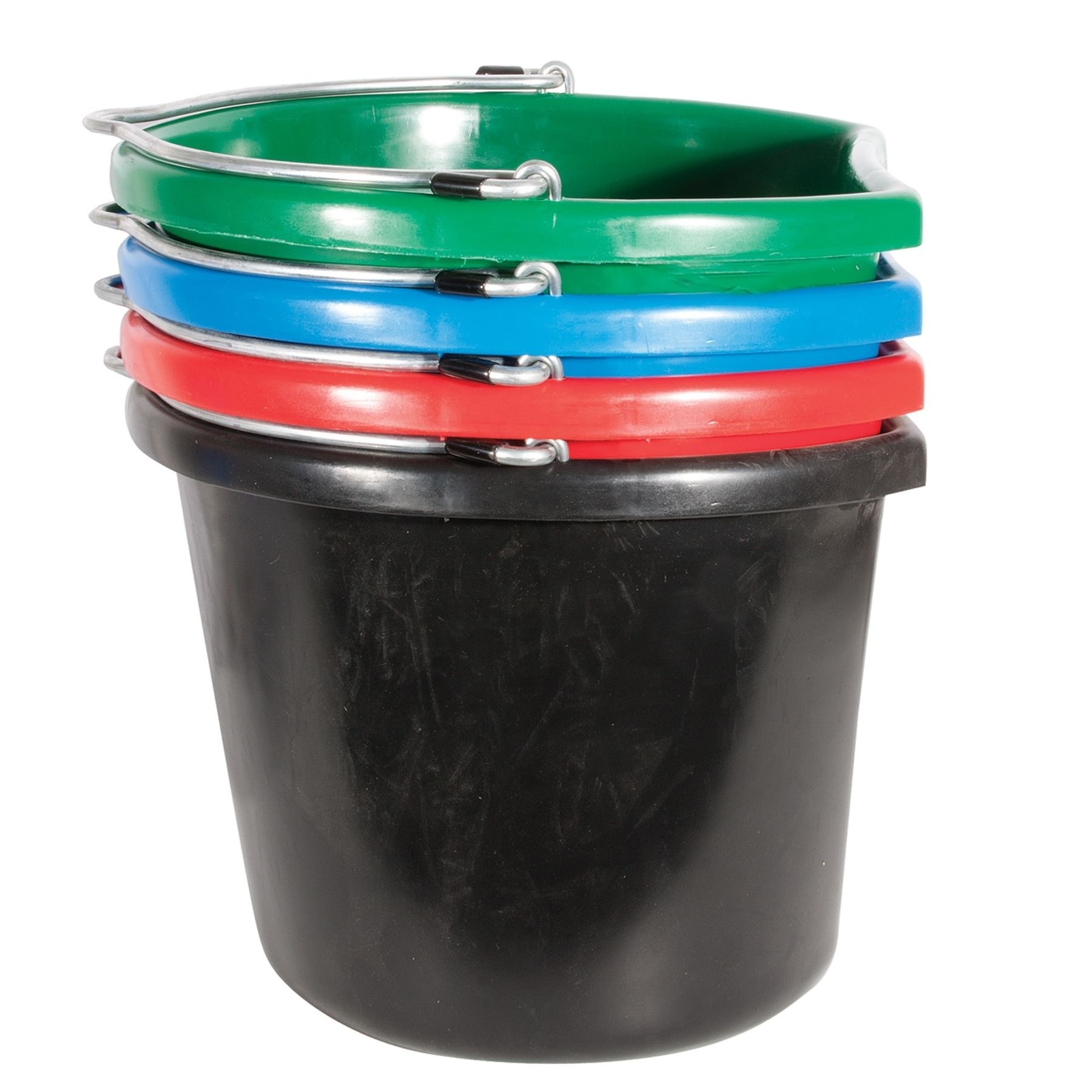 Plastic Portable Horse Water Manger Bins / Bucket with Hook Plastic Bin / Bucket with Metal Brackets for Feeding Livestocks