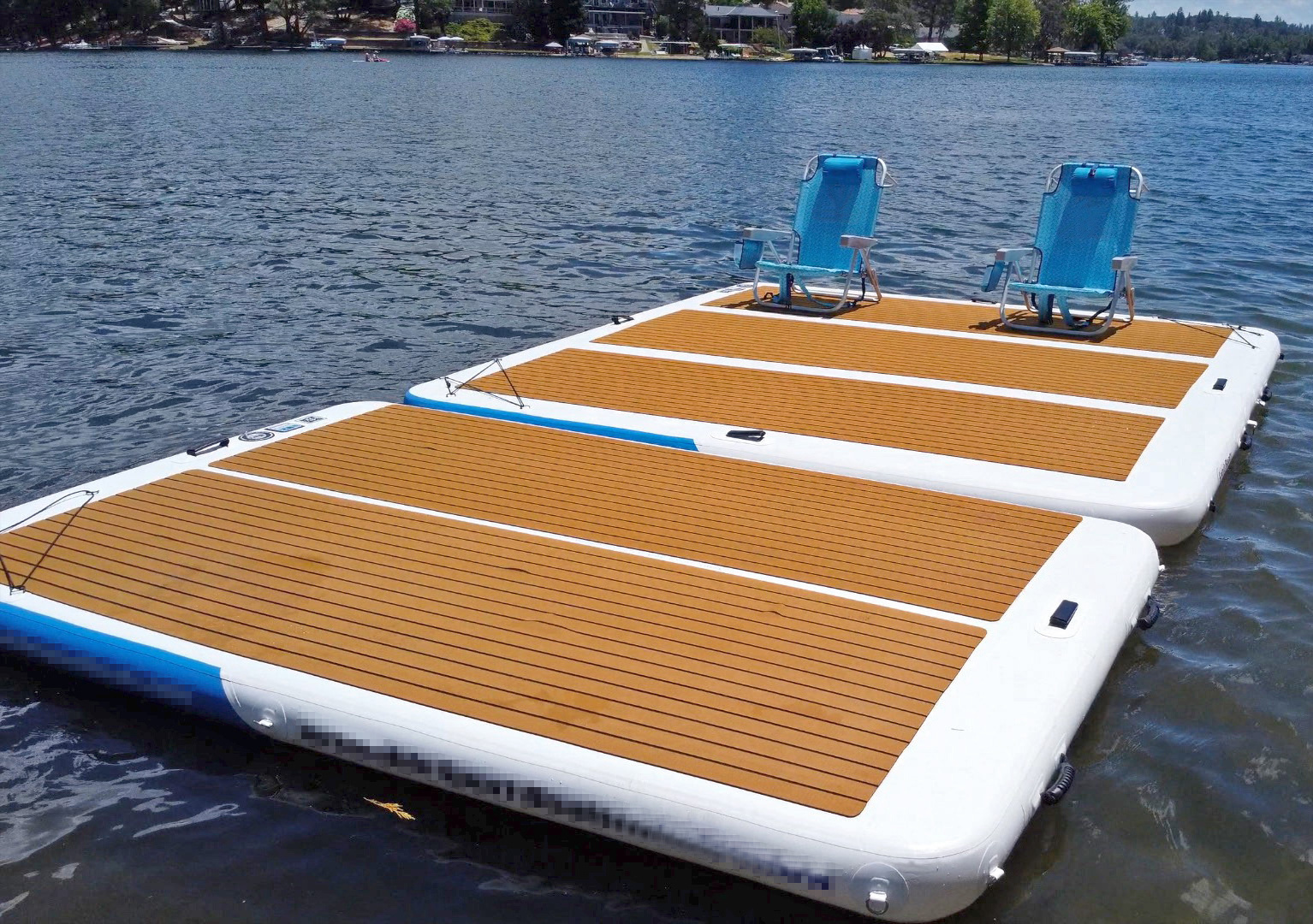 Inflatable floating docks pontoon customizable swimming starting platform with ladder inflatable yacht dock