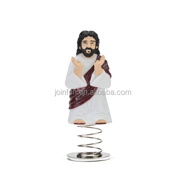 customized plastic Jesus dashboard figurines for cars,custom design dashboard figurine with springs