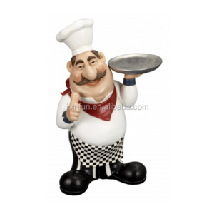 custom make plastic fat Chef Figurine Statue Kitchen Decoration,OEM design kitchen decoration plastic chef figurine statue