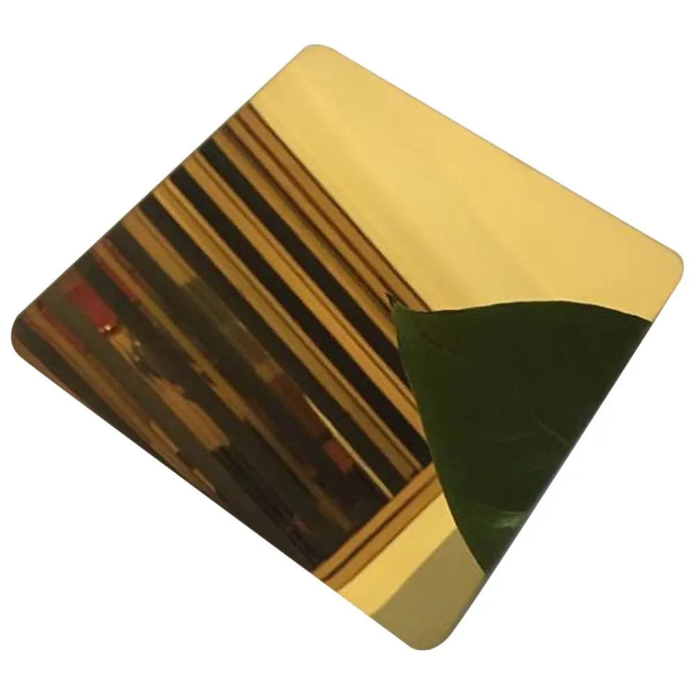 Astm 201 304 430 Golden Mirror Finish Titanium Gold Mirror Coated Stainless Steel Sheet