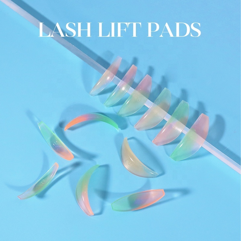 Wholesale Glue free lash lift pads Glitter Reusable Self Sticky lashlift pads customize glitter eyelashes rods lash lift shield