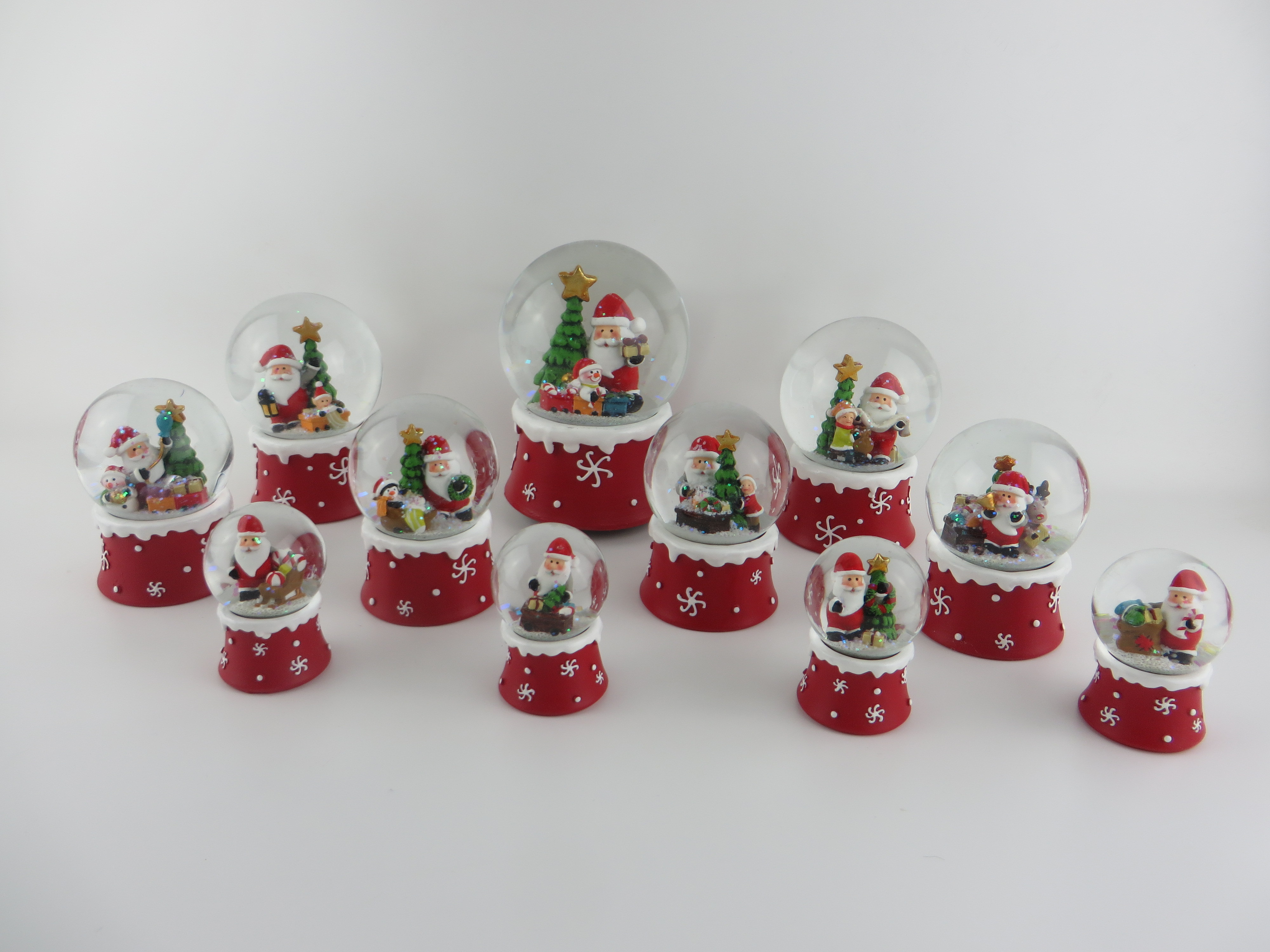 Christmas Snow Globe Santa Claus With Red Base For Sale; Santa Clause Musical Snowglobe With Different Size