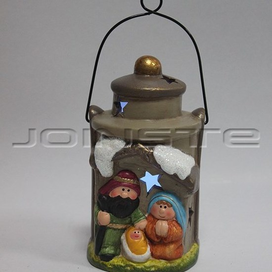 Hand painted Ceramic religious statues wholesale of Jesus lanterns, Christmas Lanterns