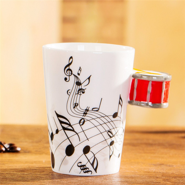 Trumpet Handle Ceramic Coffee Mug cup, Custom musical instruments Mug