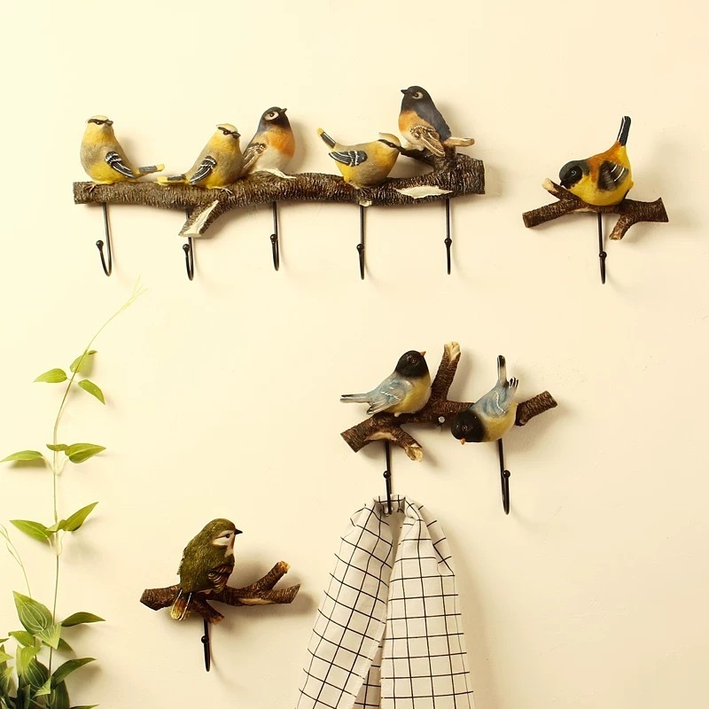 Wall mounted Clothes Hanger Rack,Bird on tree branch Wall coat hanger ,decorative wall hook hanger