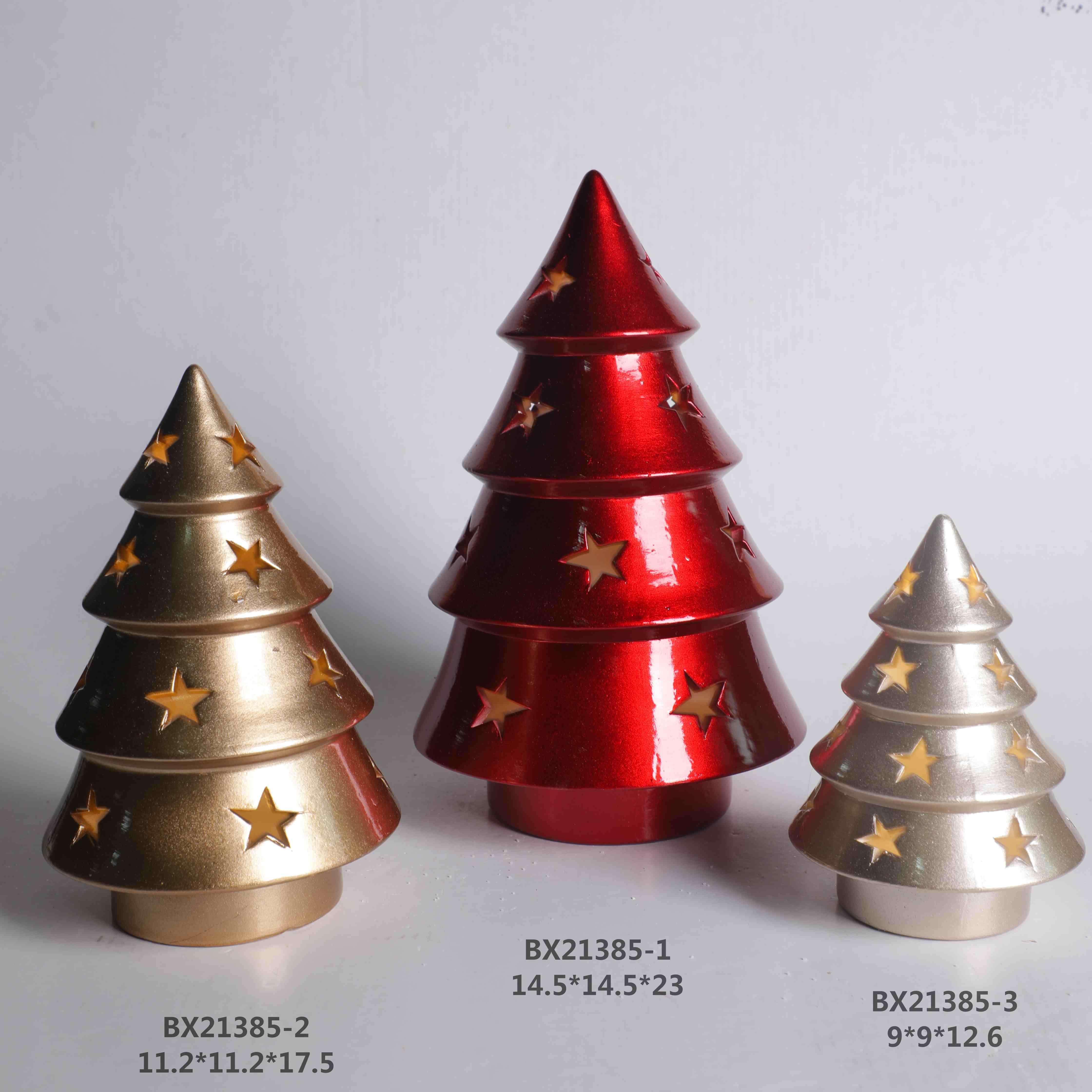 Ceramic Christmas Tree Tea Light Candle Holder with Base Snowflakes Party Lite