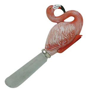 Wholesale custom ceramic spreader knife,flamingo cheese spreader,flamingo spreader