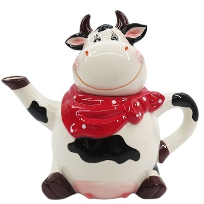 custom coffee pot, ceramic cow teapot,customized ceramic dairy teapot