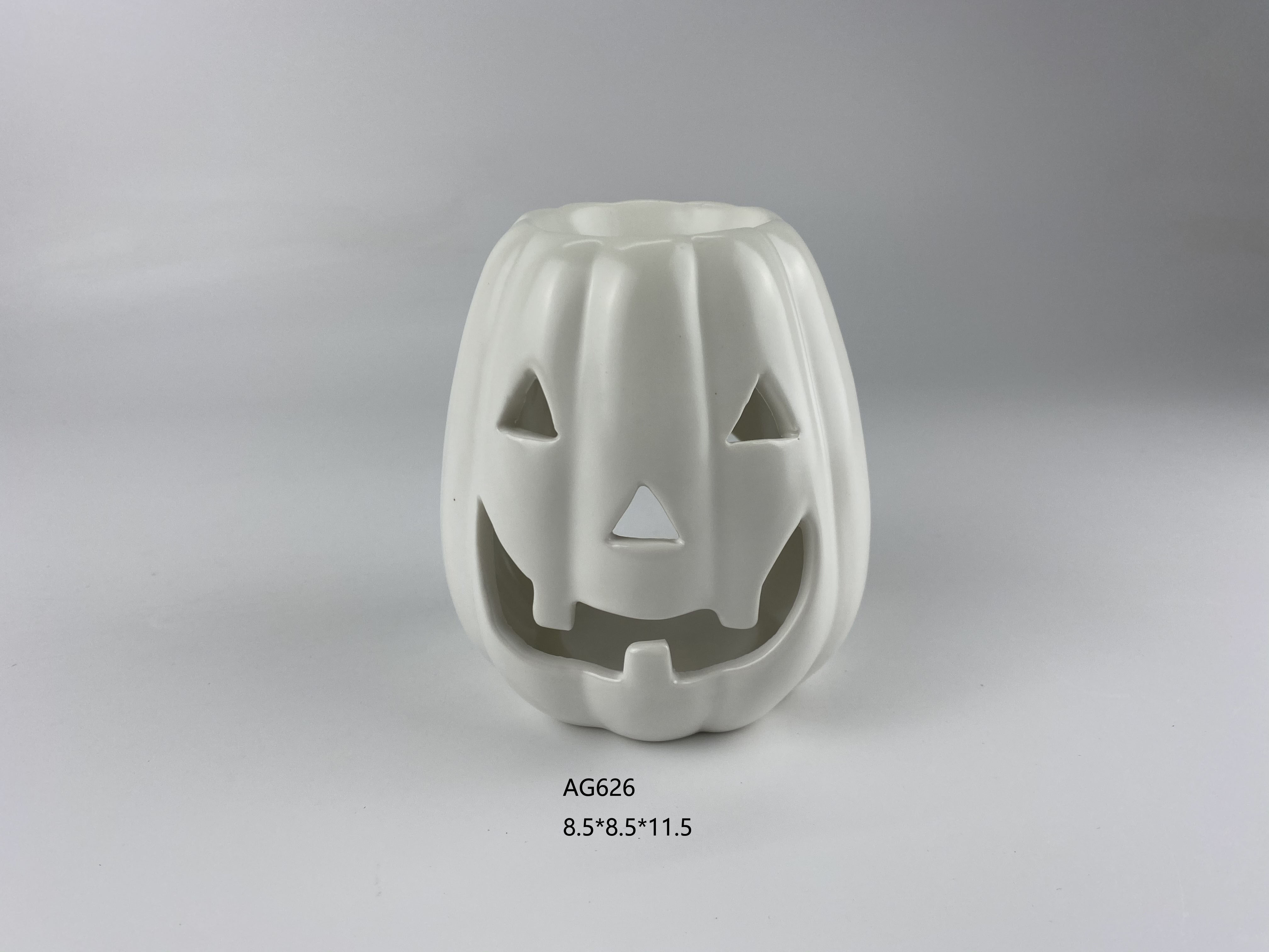 Custom Shape Halloween Tealight Candle Holder, Hand painted Ceramic Pumpkin Essential Oil Burner