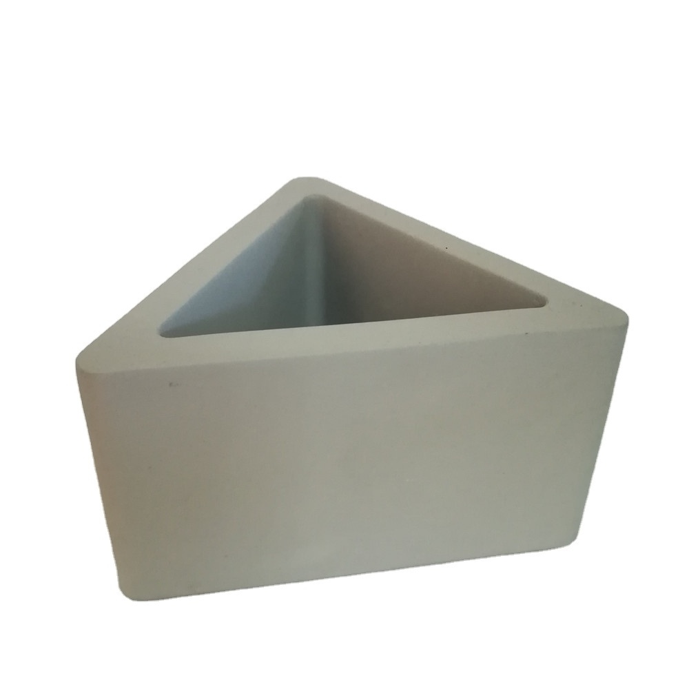 6-inch Triangle shape   Cement Succulent Planter Pot  Grey Modern Decorative Desktop plant pot with drainage hole CUSTOMIZE