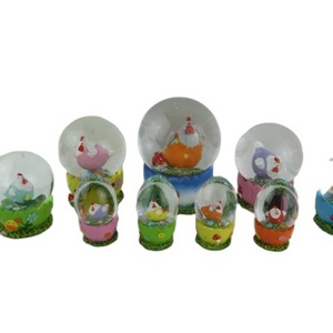 Easter Rooster Chicken Hen shape Resin snow globe, water globe