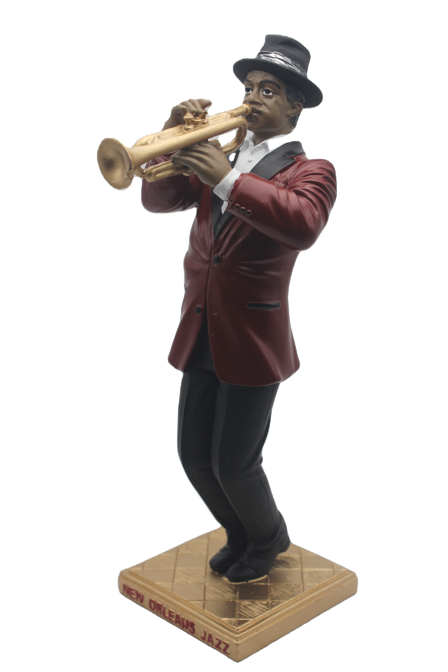 Custom shape Hand Painted Polyresin musical Jazz Figurine, African american Musician figurines, resin Saxophonist statue