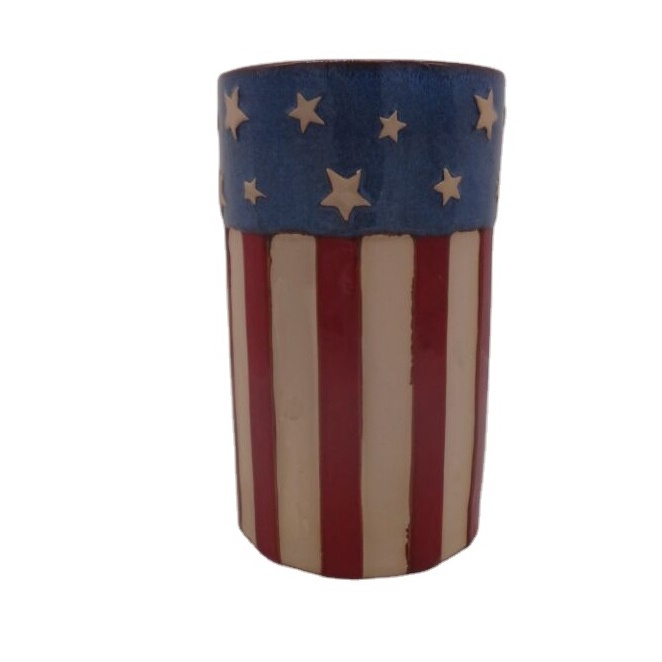 USA flag Ceramic Umbrella Stand,decorative umbrella stands Factory