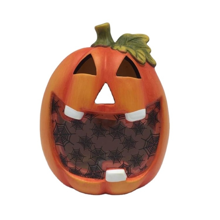 Wholesale Promotional Halloween candle holder Ceramic Pumpkin for decoration