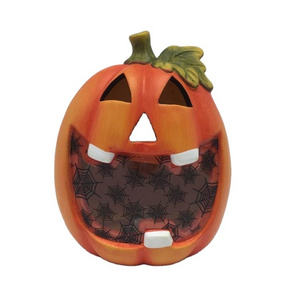 Wholesale Promotional Halloween candle holder Ceramic Pumpkin for decoration