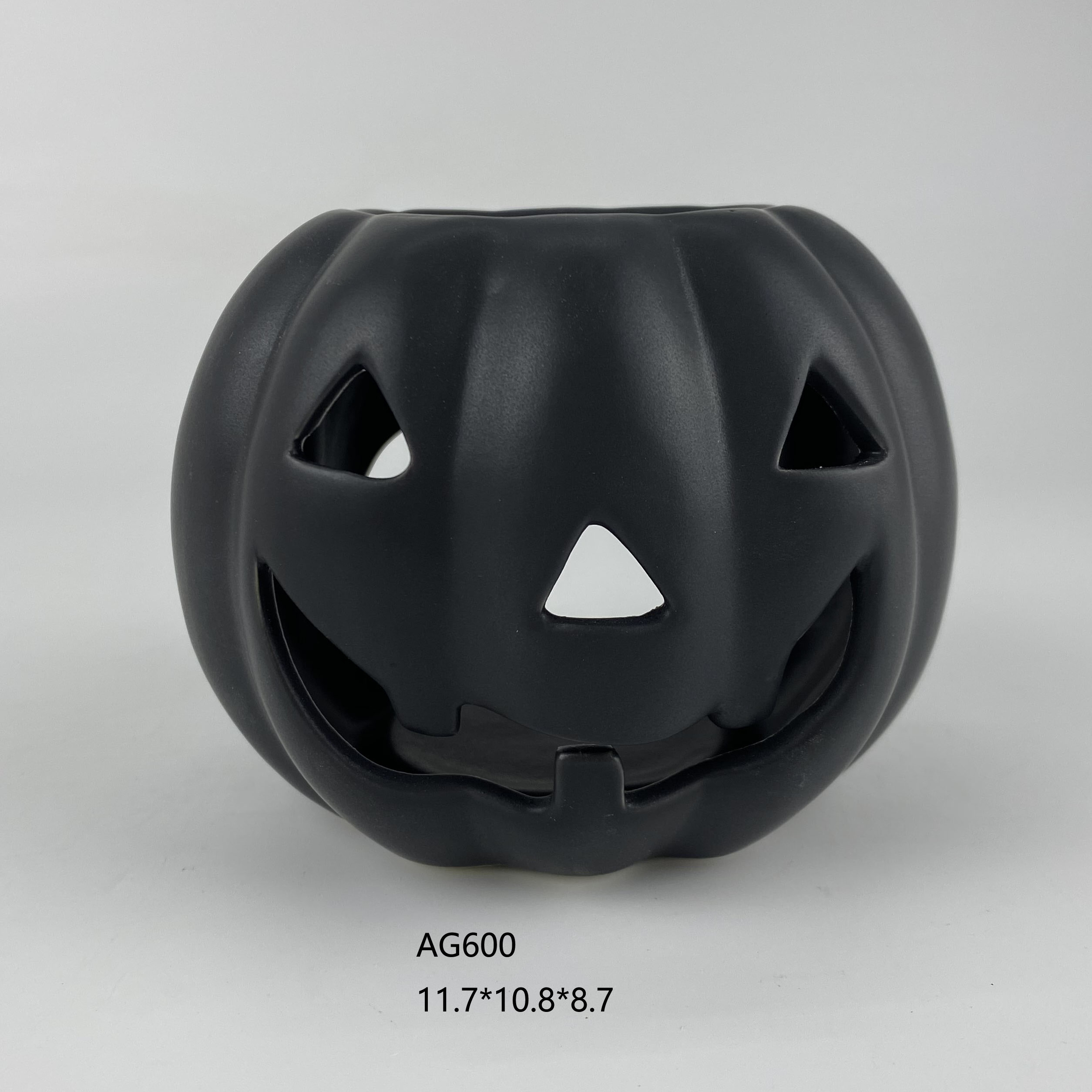 Custom Shape Halloween Tealight Candle Holder, Hand painted Ceramic Pumpkin Essential Oil Burner