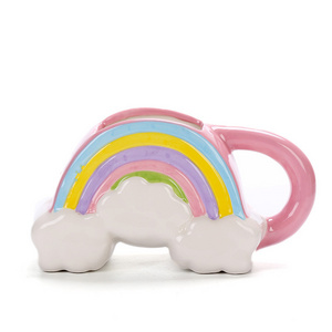 Irregular Creative multicolor Mug Ceramic With Cloud Emboss Inductive Color Cup