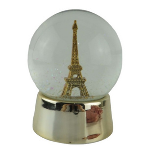 Custom Souvenir Water Globes,Golden Eiffel Tower Snow Globe,Souvenir Snow Balls