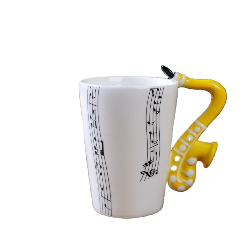 Trumpet Handle Ceramic Coffee Mug cup, Custom musical instruments Mug