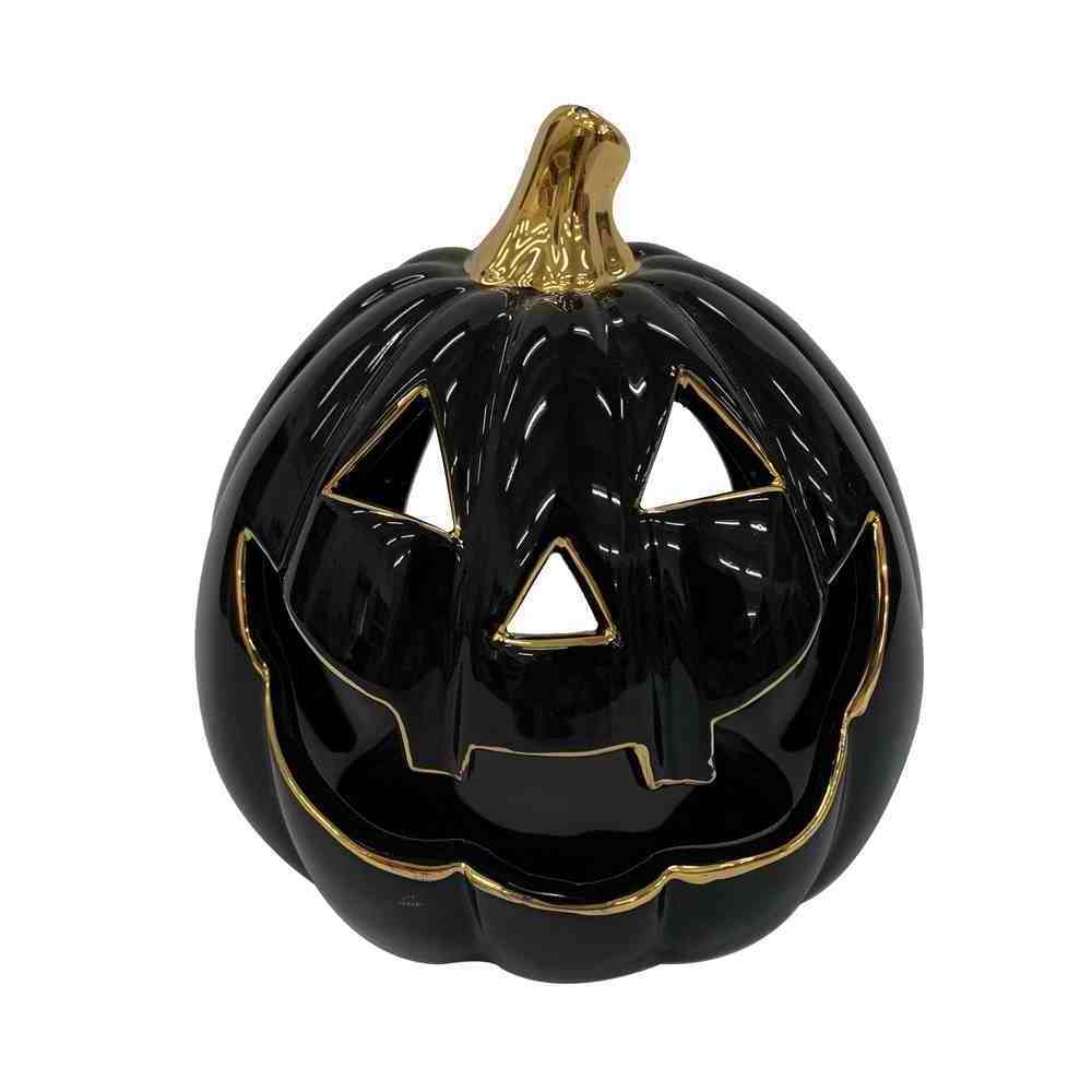 Ceramic Pumpkin Jack Tealight Candle Holder, 6