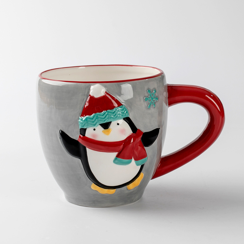 Custom 3d Ceramic Christmas Mug Santa Gnome Reindeer Polar Bear Penguin Snowman Elf Fox Gingerbread Man Owl Tree Coffee Cups Mug