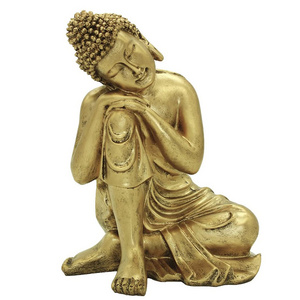 Napping Indian Buddha Statue Gold Resin Home Decor Housewarming Gift custom acceptable