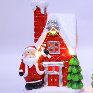 White Snow 4 inch Christmas House Village Led Lights Decor, Battery Operated Factory Wholesale gifts & crafts