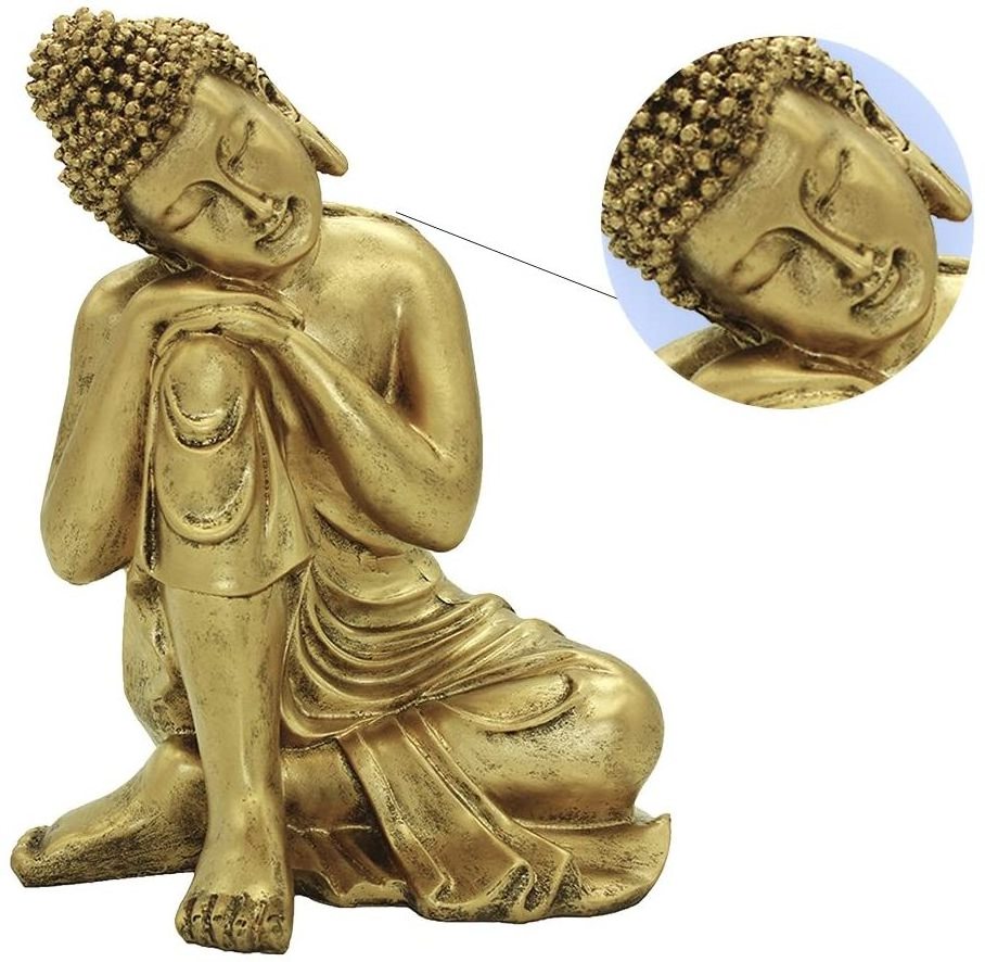 Napping Indian Buddha Statue Gold Resin Home Decor Housewarming Gift custom acceptable