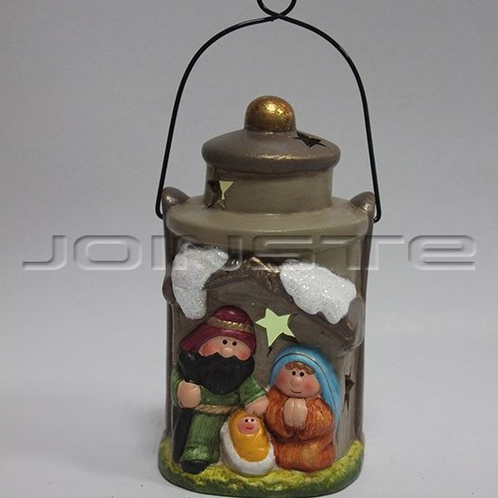 Hand painted Ceramic religious statues wholesale of Jesus lanterns, Christmas Lanterns