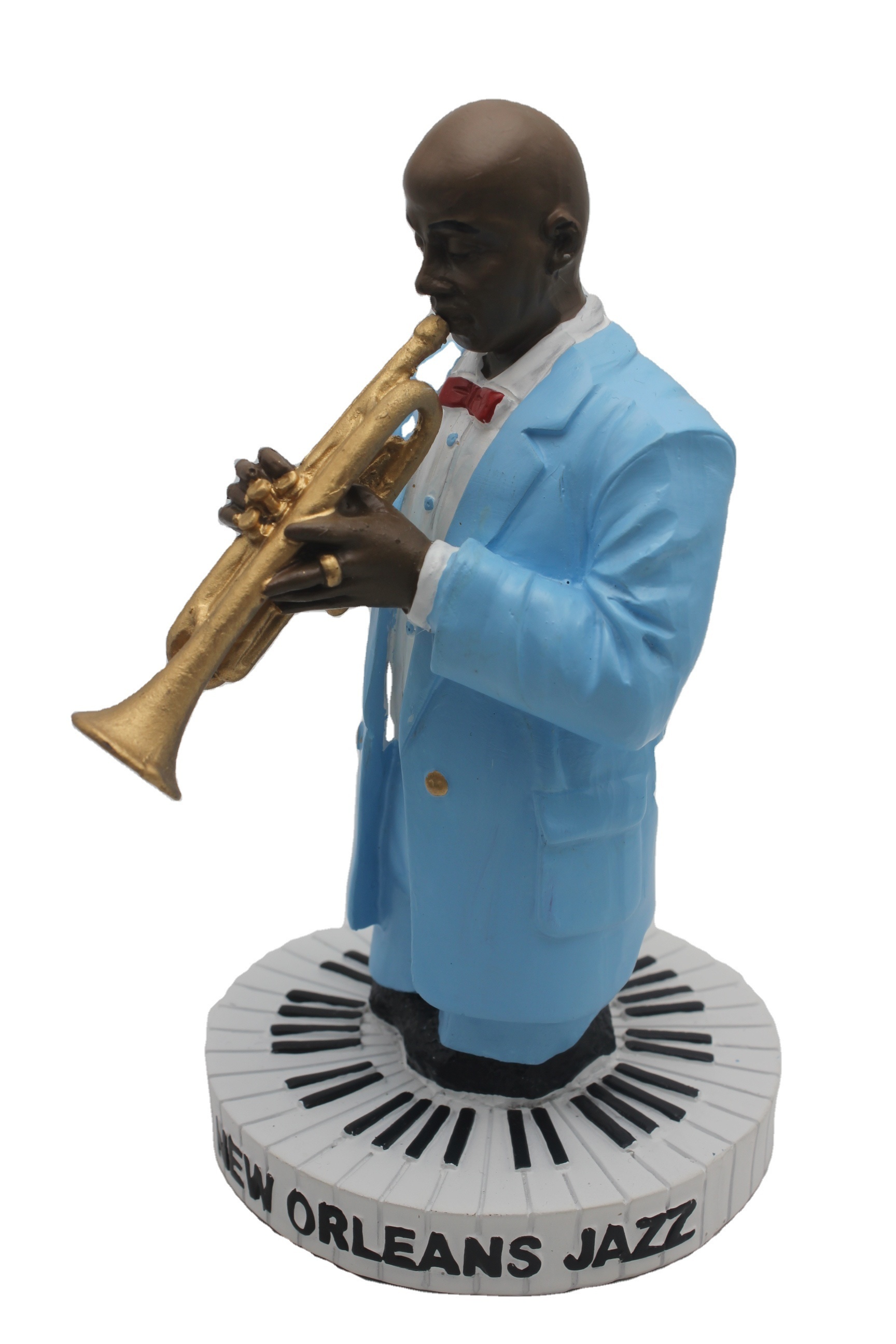 Custom shape Hand Painted Polyresin musical Jazz Figurine, African american Musician figurines, resin Saxophonist statue