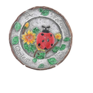 Hand painted SUNFLOWER LADY BUG Pattern GARDEN CEMENT STEPPING STONE Gifts & Crafts