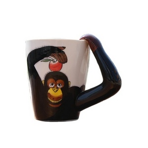 Ceramic enamel mug 600ml monkey ceramic mug